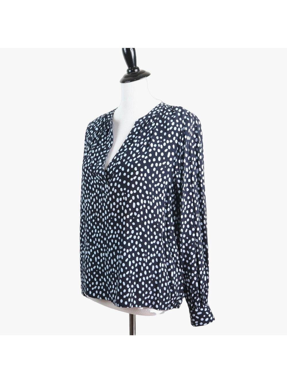 Pure Collection US 6 Printed Drapey Blouse Navy Animal Spot Viscose